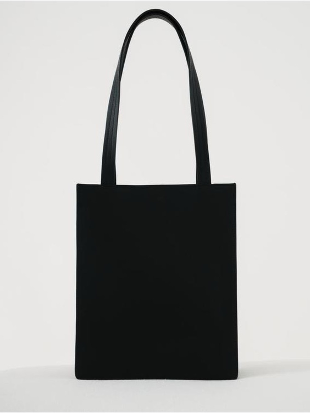 BAGGU Medium Leather Retail Tote - Black Leather Shopper Bag